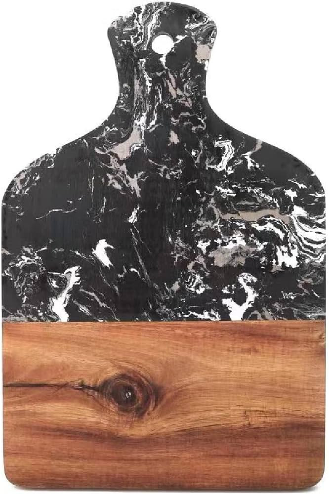 Azauvc Cutting Board with Marble and Natural Wood,Serving Board for Steak Fruits with Handle,Chop... | Amazon (US)
