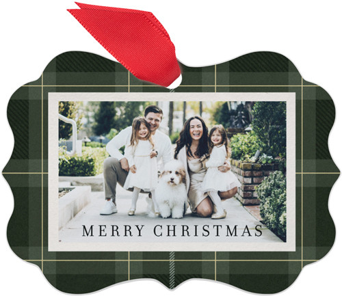 Classic Christmas Plaid Metal Ornament | Shutterfly