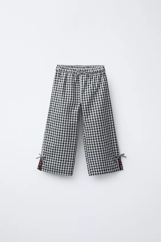 GINGHAM CULOTTES WITH SCALLOPED TRIM | Zara UK