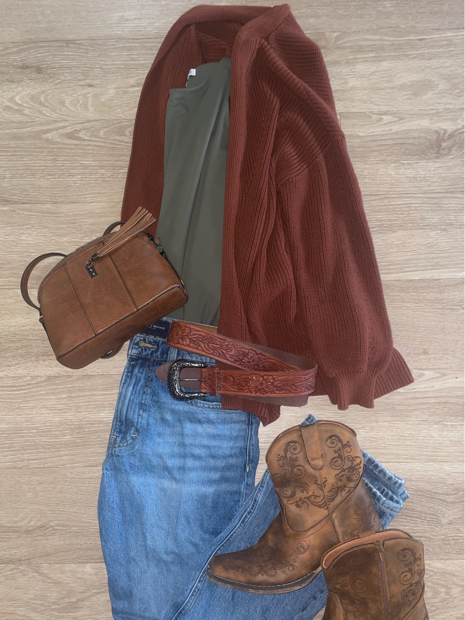 Fall outfit - Western fall outfit featuring cowgirl boots, western accessories, cardigan, and bodysuit 

#fallfashion #falloutfit #boots 

#LTKSeasonal #LTKxPrime #LTKshoecrush