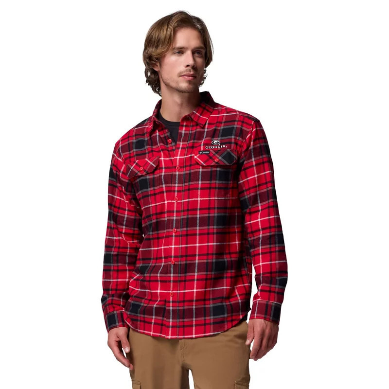 Columbia Georgia Bulldogs Flare Gun Omni-Wick Flannel Long Sleeve Button-Up Shirt | Academy Sports + Outdoors
