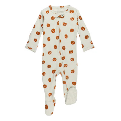 Jack-o-Lanterns | Organic Zipper Footie | L'ovedbaby