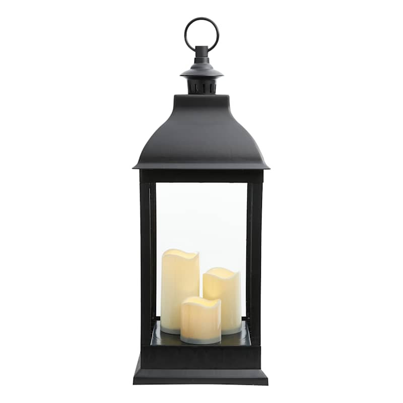 Black LED Candle Lantern, 25" | At Home