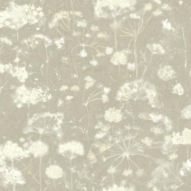 Botanical Fantasy Wallpaper in Light Grey from the Botanical Dreams Collection by Candice Olson f... | Burke Decor