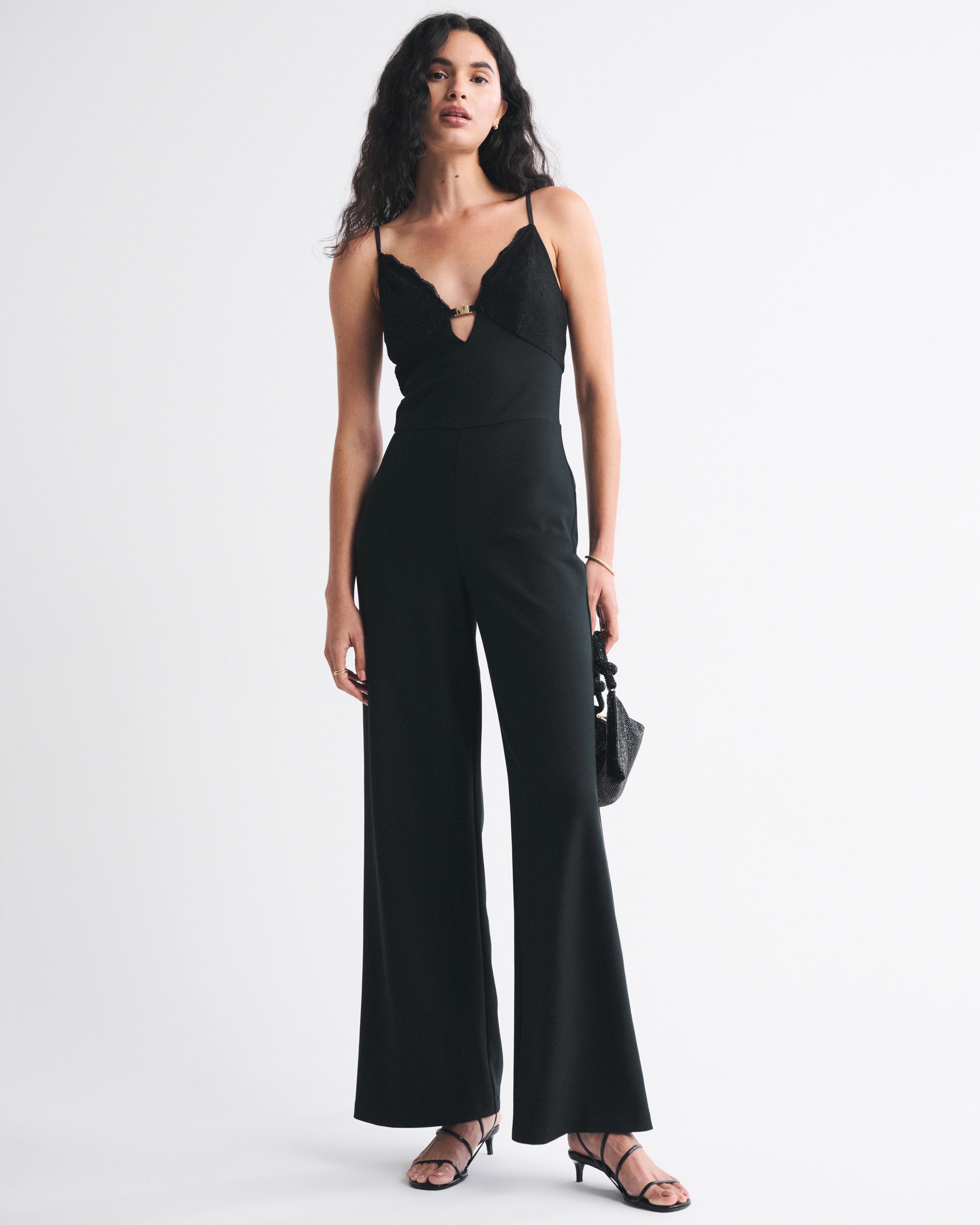 Hardware Lace-Trim Jumpsuit | Abercrombie & Fitch (US)