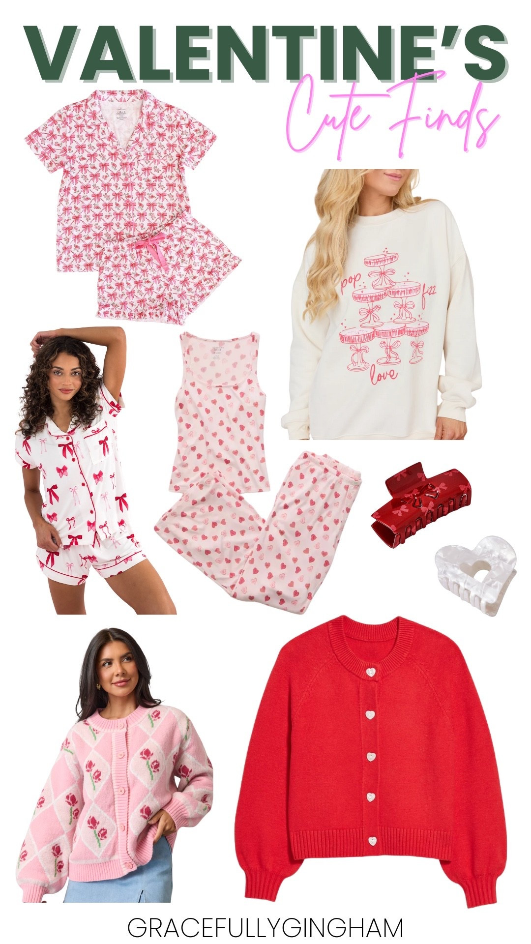 Valentine’s Day finds that will be perfect for this season! These pajama sets are so perfect for the whole valentines season and I love the little heart buttons on the cardigan! 

#LTKSeasonal #LTKFindsUnder100 #LTKSaleAlert
