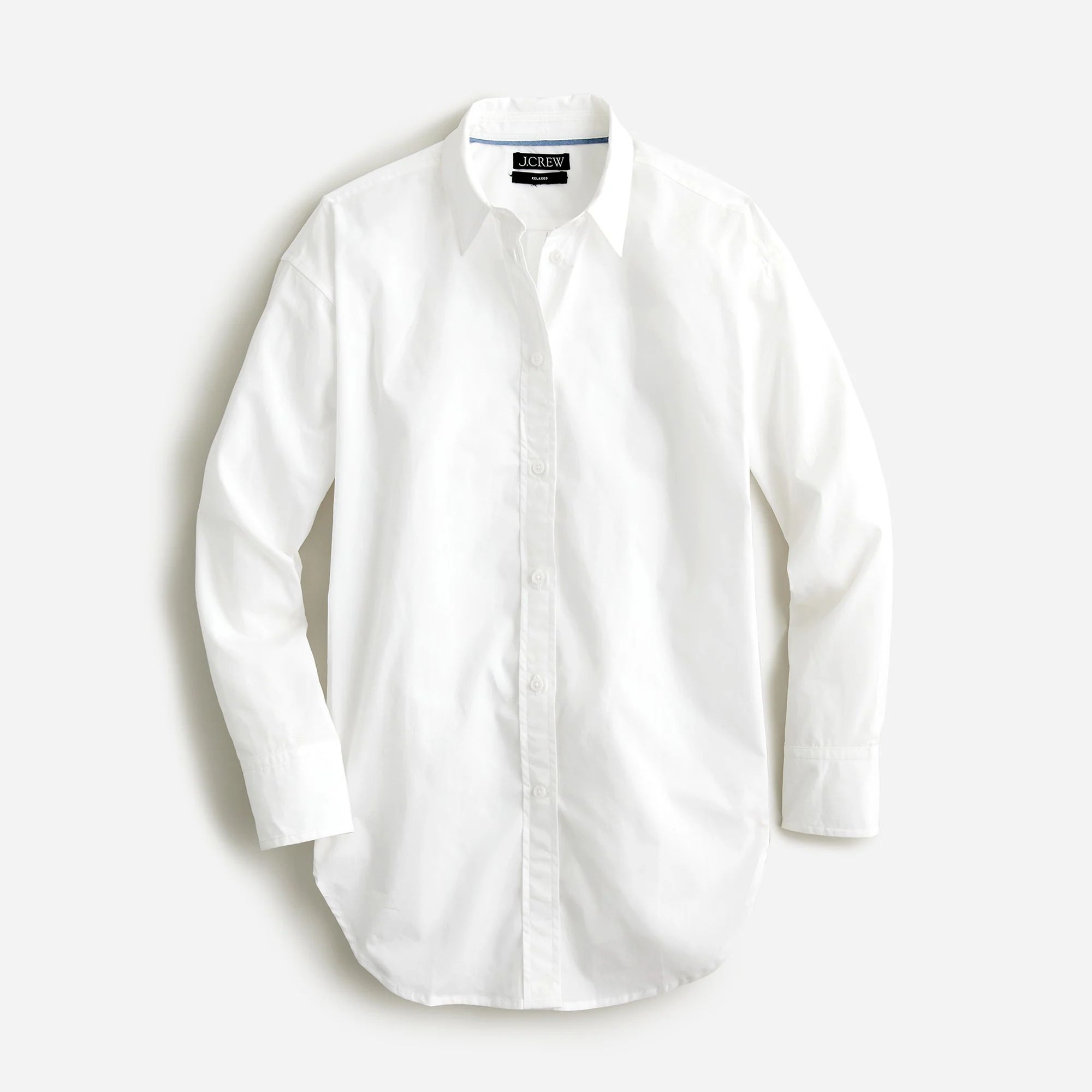 J.Crew: Relaxed-fit Crisp Cotton Poplin Shirt For Women | J.Crew US