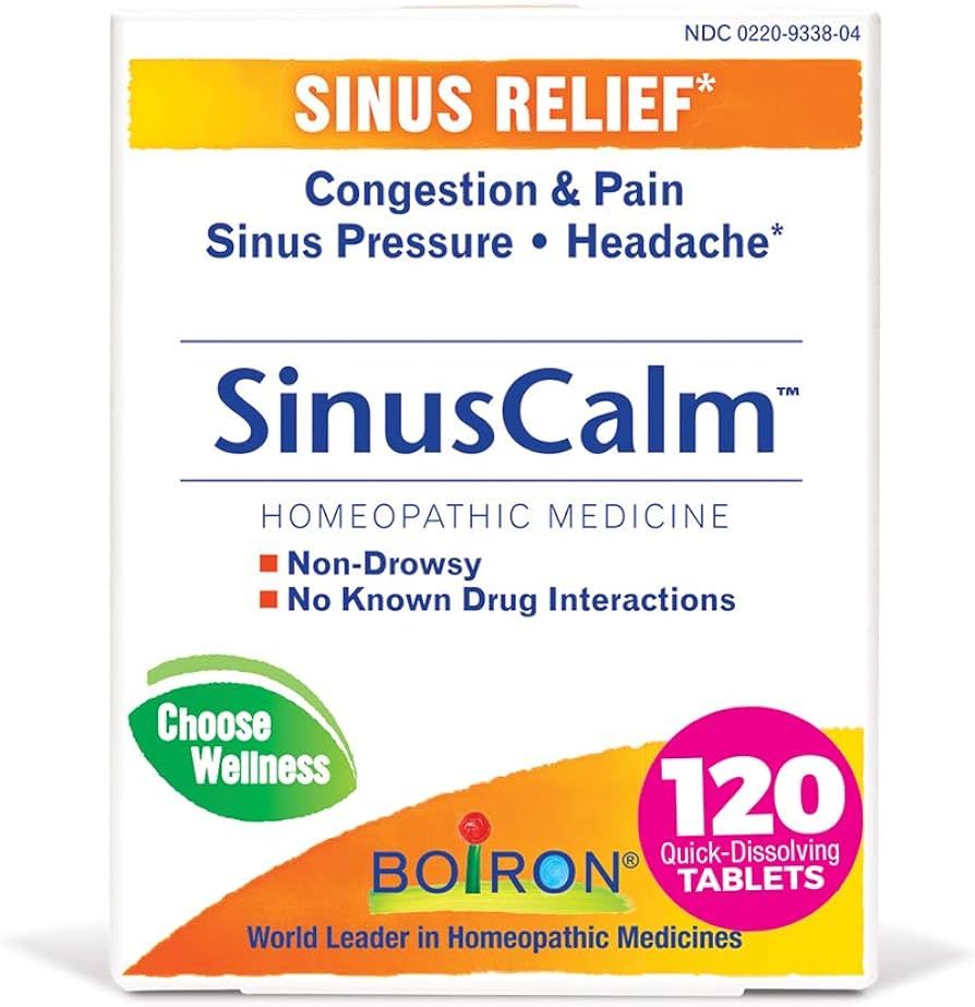 Boiron Sinuscalm Tablets for Sinus Pain Relief, Runny Nose, Congestion, Sinus Pressure, Headache ... | Amazon (US)