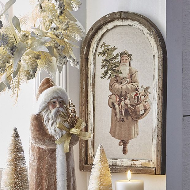 Arched Old World Santa Framed Print | Antique Farm House