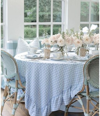 x Born on Fifth Nellie Gingham Ruffle Tablecloth | Dillards