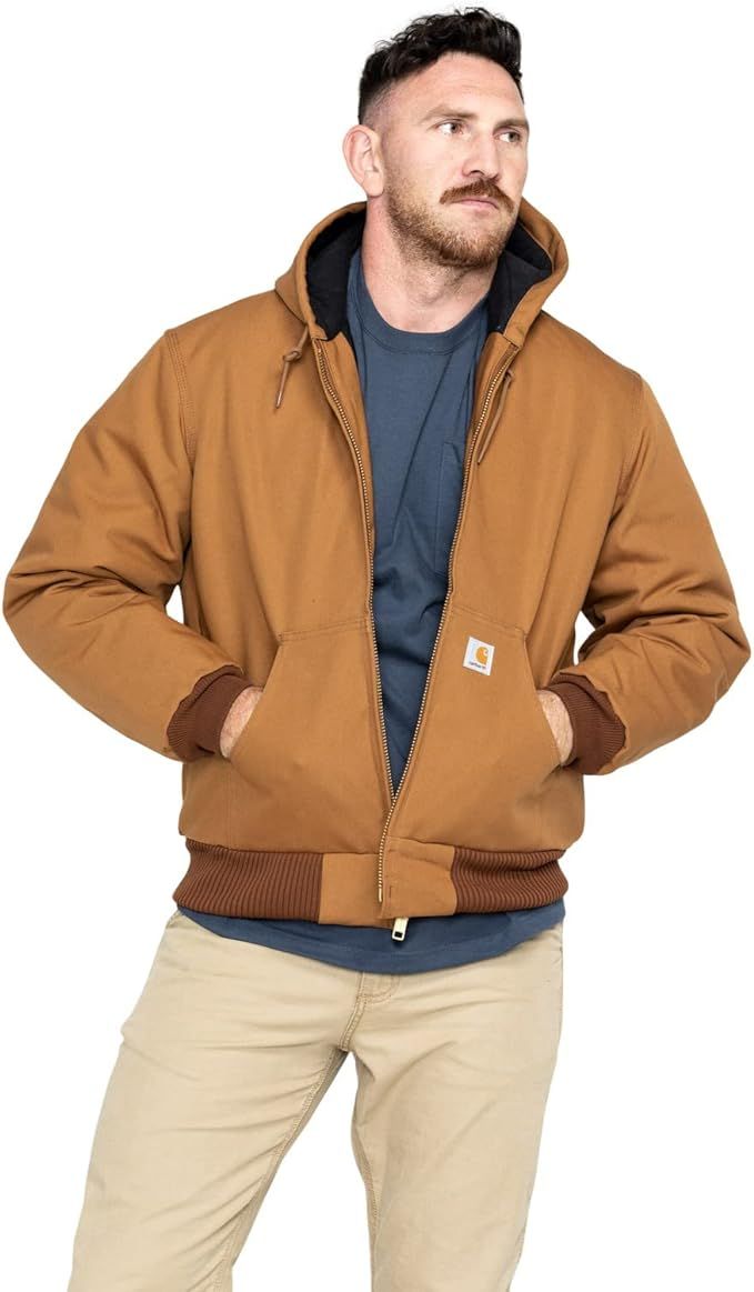 Carhartt Men's Loose Fit Firm Duck Insulated Flannel-Lined Active Jacket | Amazon (US)