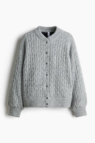 H & M - Cable-Knit Jacket - Gray | H&M (US + CA)
