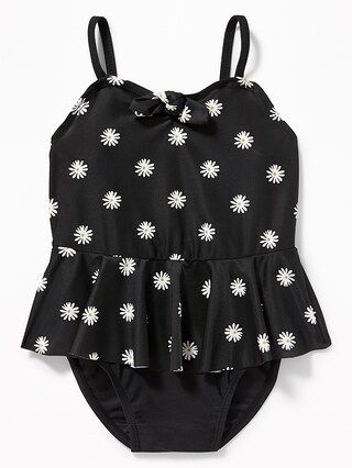 Printed Tie-Front Peplum Swimsuit for Toddler Girls | Old Navy US