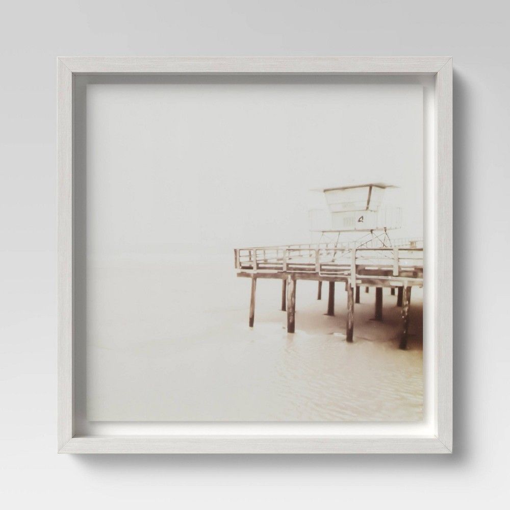 16"" x 16"" Beach Tower Framed Print - Threshold | Target