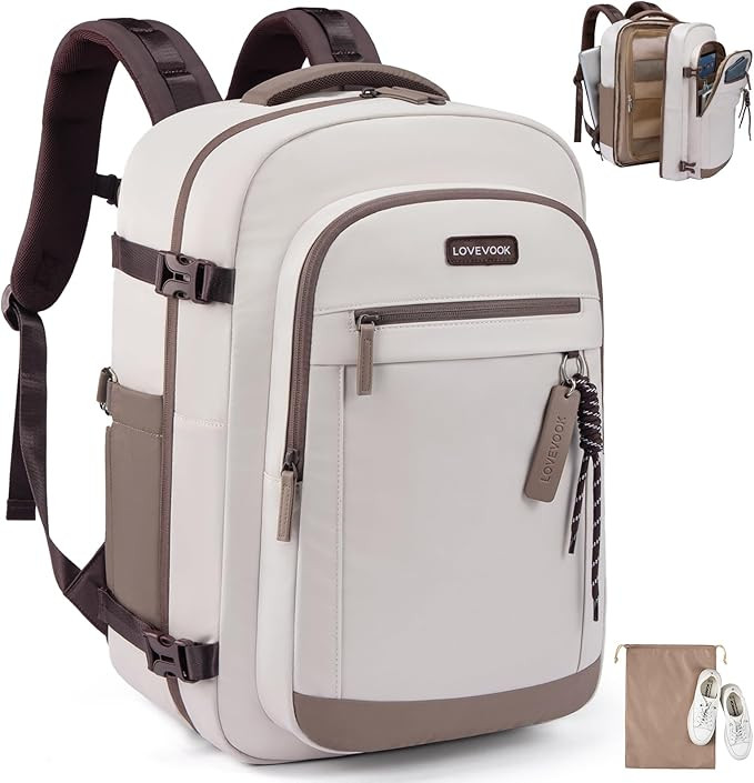 LOVEVOOK 40L Travel Backpack for Women, Airline Approved Carry On Luggage, TSA Personal Item Bag ... | Amazon (US)