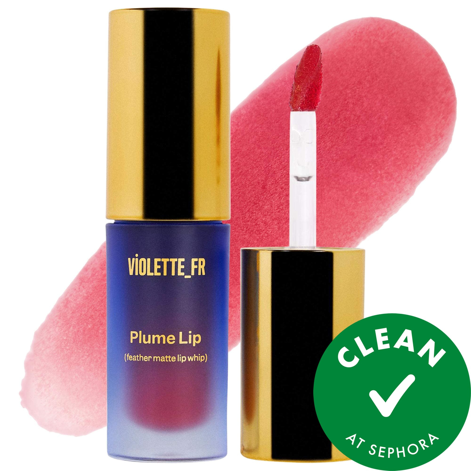 VIOLETTE_FR PLUME LIP Moisturizing Feather Matte Lip Whip Rose Fumé 0.12 oz/3.3 g | Sephora (US)
