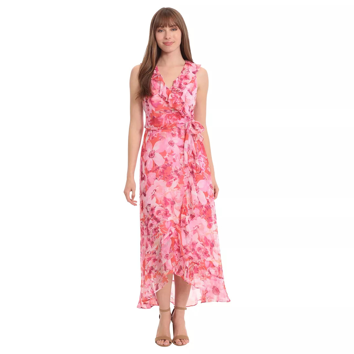Women's London Times Ruffled Chiffon Maxi Dress | Kohl's