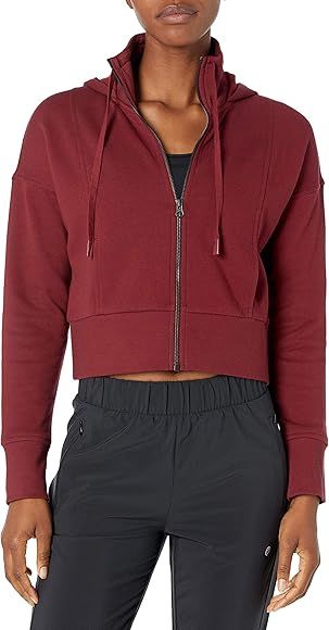 Core 10 Women's Super Soft Fleece Cropped Length Zip-Up Hoodie Sweatshirt | Amazon (US)