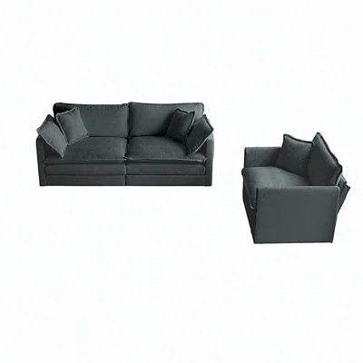 2 Seater Loveseat and Chair Set, 2 Piece Sofa & Chair Set, Loveseat and Accent Chair , 2-Piece Upholstered Chenille Sofa Living Room Couch Furniture(1 | Wayfair North America