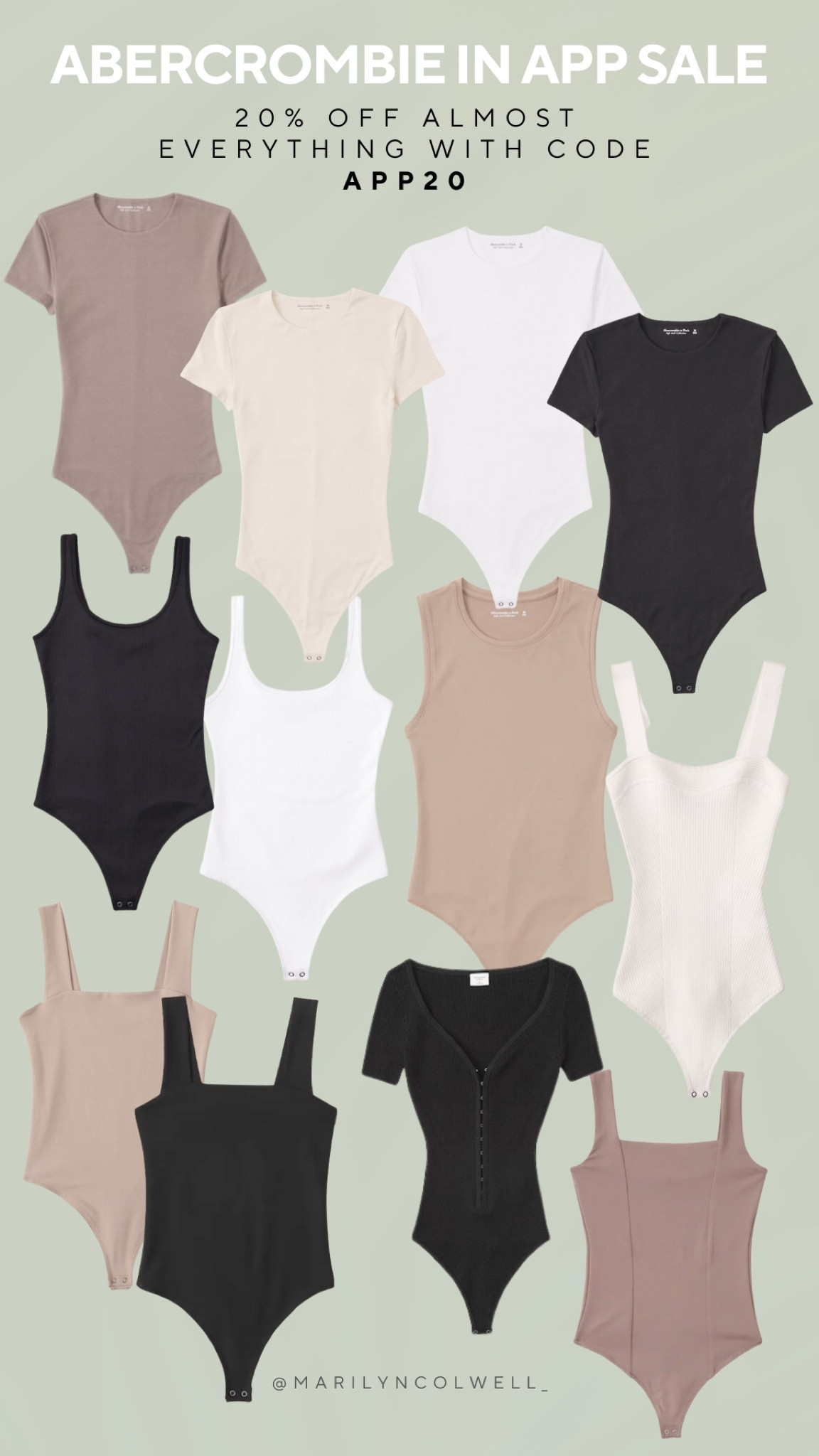 Abercrombie in App sale! 20% off almost everything with code APP20

Abercrombie and fitch, Abercrombie sale, fall style, fall outfits, fall best sellers, fall basics, fall neutrals, bodysuit

#LTKfindsunder50 #LTKsalealert #LTKfindsunder100