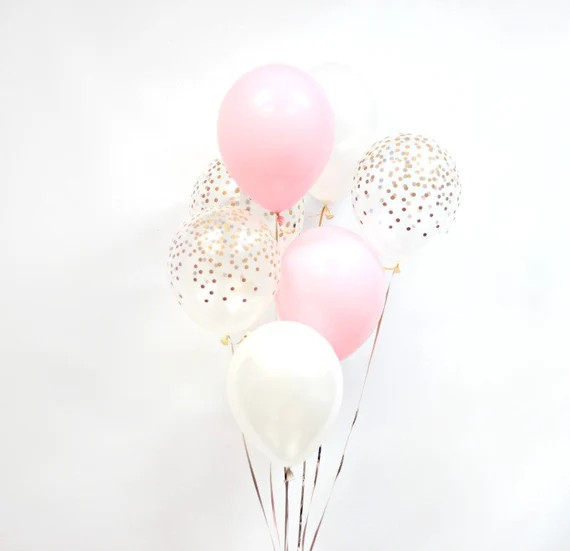 Pink and Gold Confetti Balloon  Gold Confetti Print Balloons | Etsy | Etsy (US)
