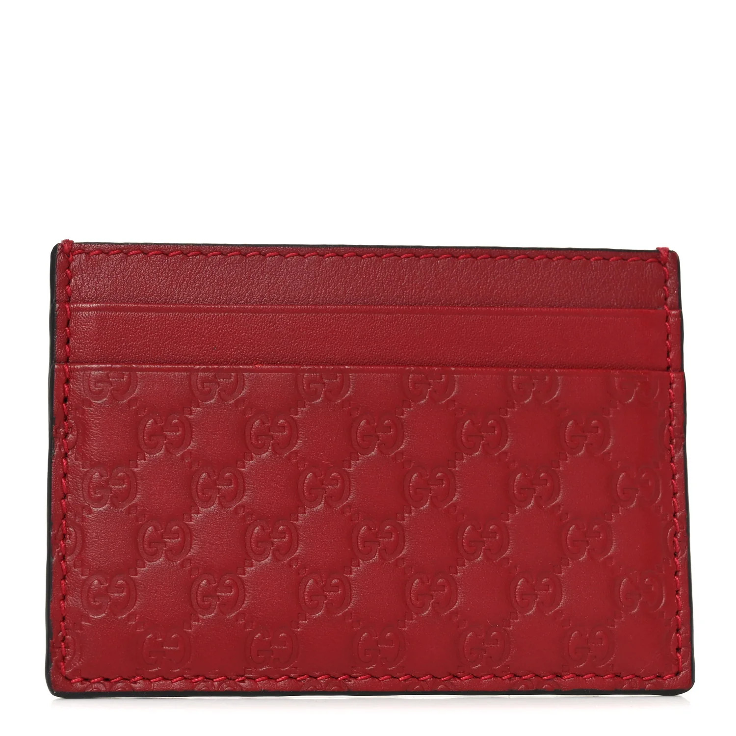Microguccissima Card Holder Red | FASHIONPHILE (US)