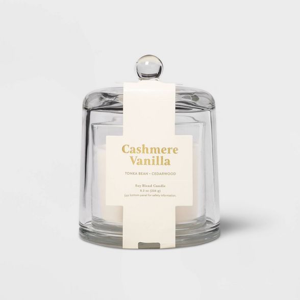 8.2oz Cloche Glass Jar Cashmere Vanilla Candle - Threshold™ | Target