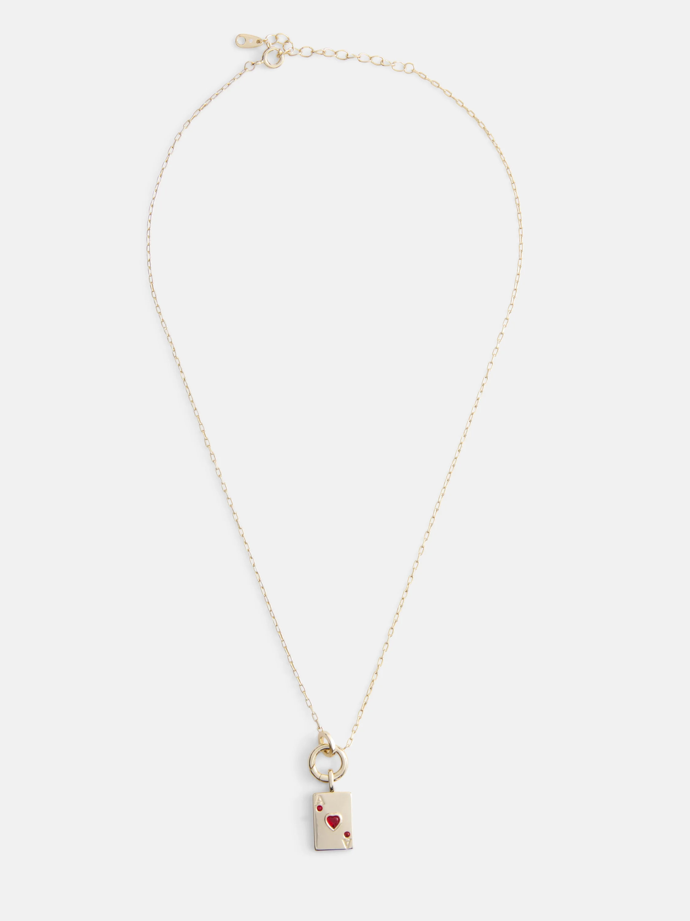 Free Assembly Women's Demi Fine 14K Gold Plated Playing Card Charm Necklace, 16" + 2" Extender | Walmart (US)