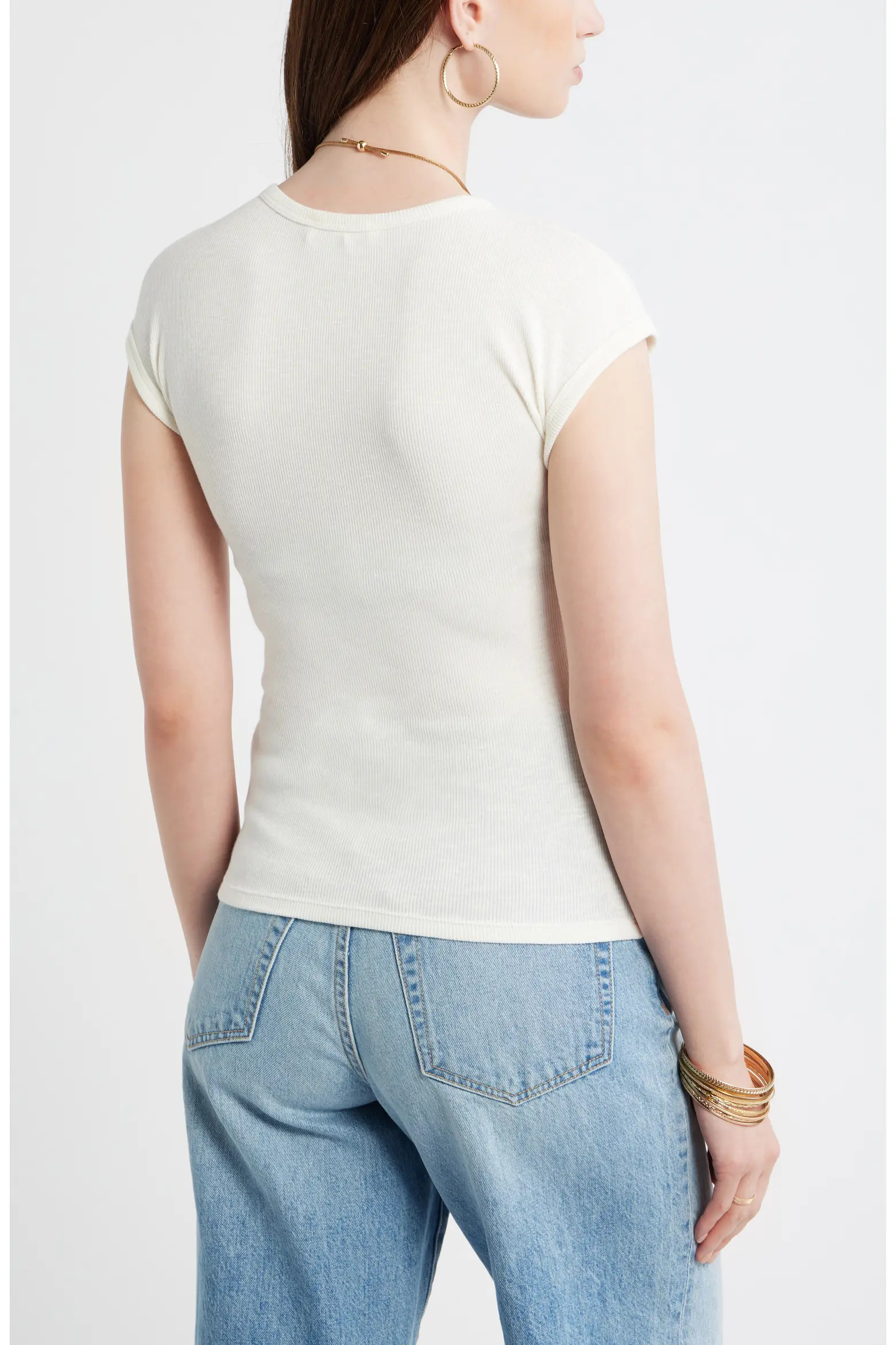 Cap Sleeve Stretch Cotton & Modal Rib T-Shirt (Women) | Nordstrom | Nordstrom