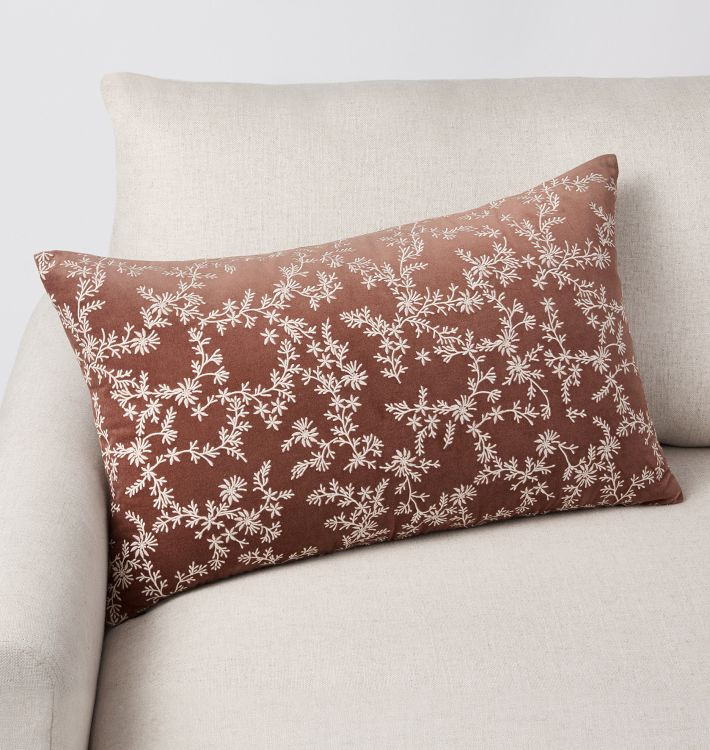 Botanical Embroidered Velvet Pillow | Rejuvenation