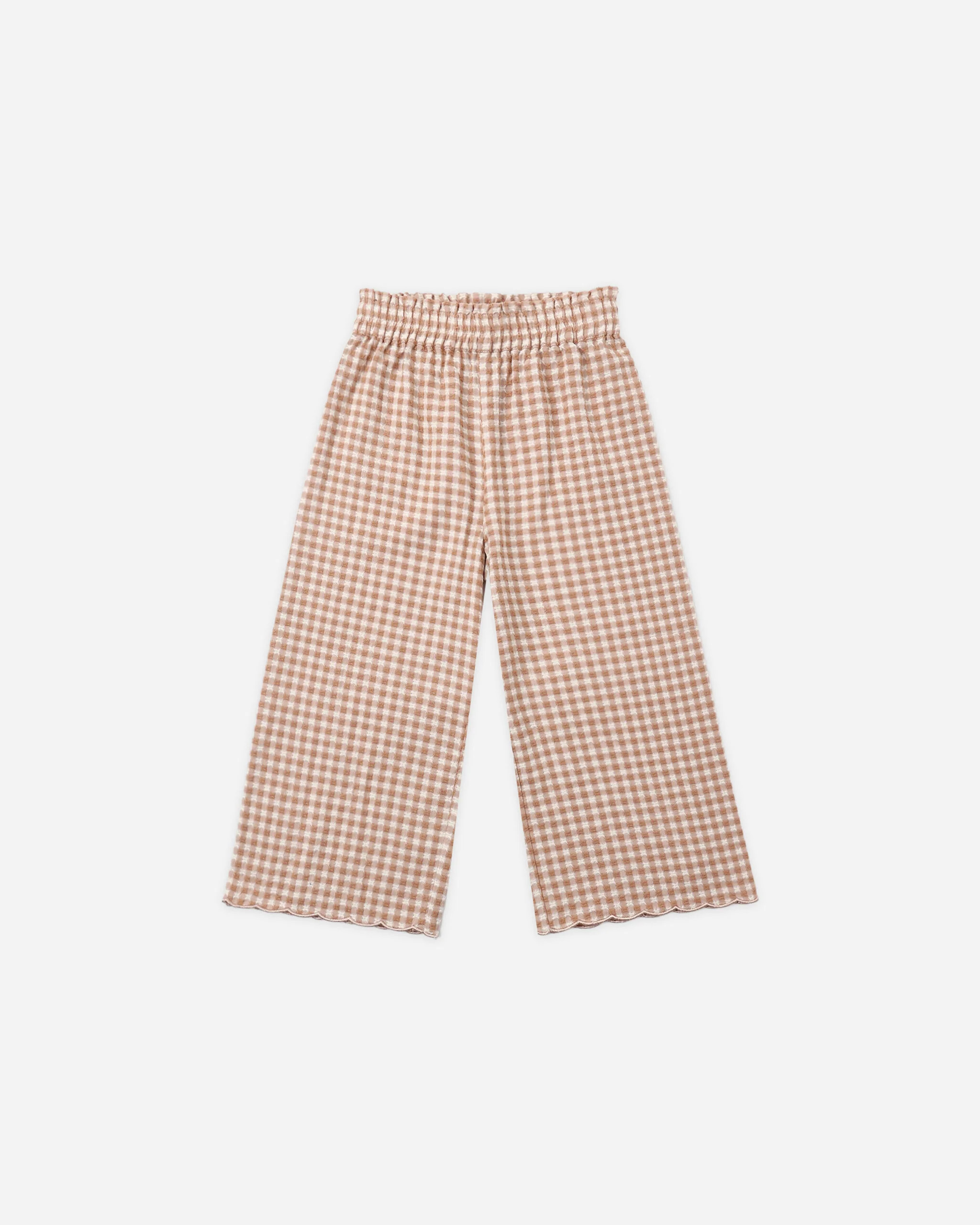 Wide Leg Pant Fawn Gingham | Rylee + Cru