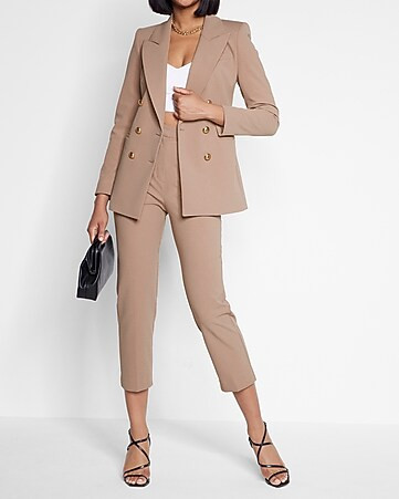 Conscious Edit Cropped Straight Pant Suit | Express