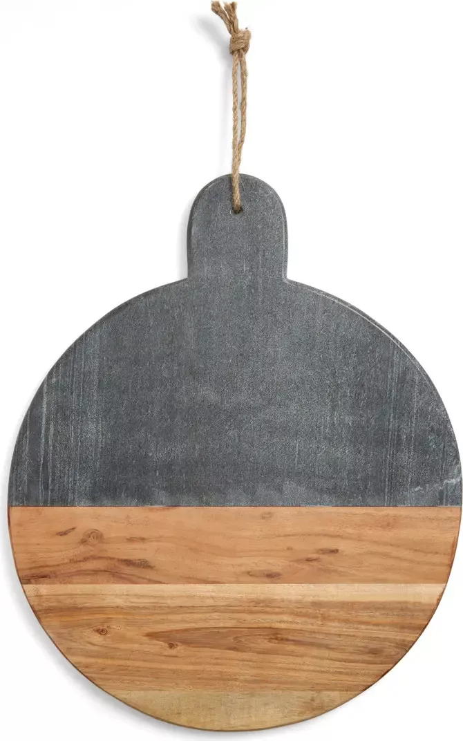 Nordstrom at Home Round Marble & Acacia Wood Serving Board