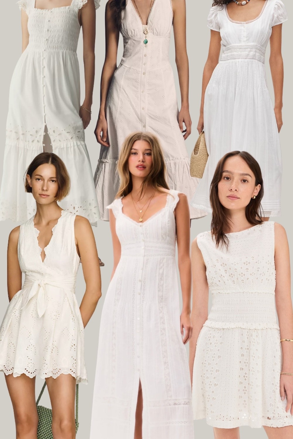 White Summer Dresses
The white dresses worth wearing all summer — the patio, the trip, the Tuesday.

JCrew white dress, Anthropologie white dress, Abercrombie white dress, Tuckernuck white dress, Nordstrom white dress, midi dress, mini dress

white summer dress | white dress outfit | white midi dress | white mini dress | all white outfit | resort wear women | vacation dress | hot weather outfit | summer white dress 2026 | JCrew white dress | Anthropologie white dress | Abercrombie dress | Tuckernuck dress | Nordstrom dress | elevated summer dress