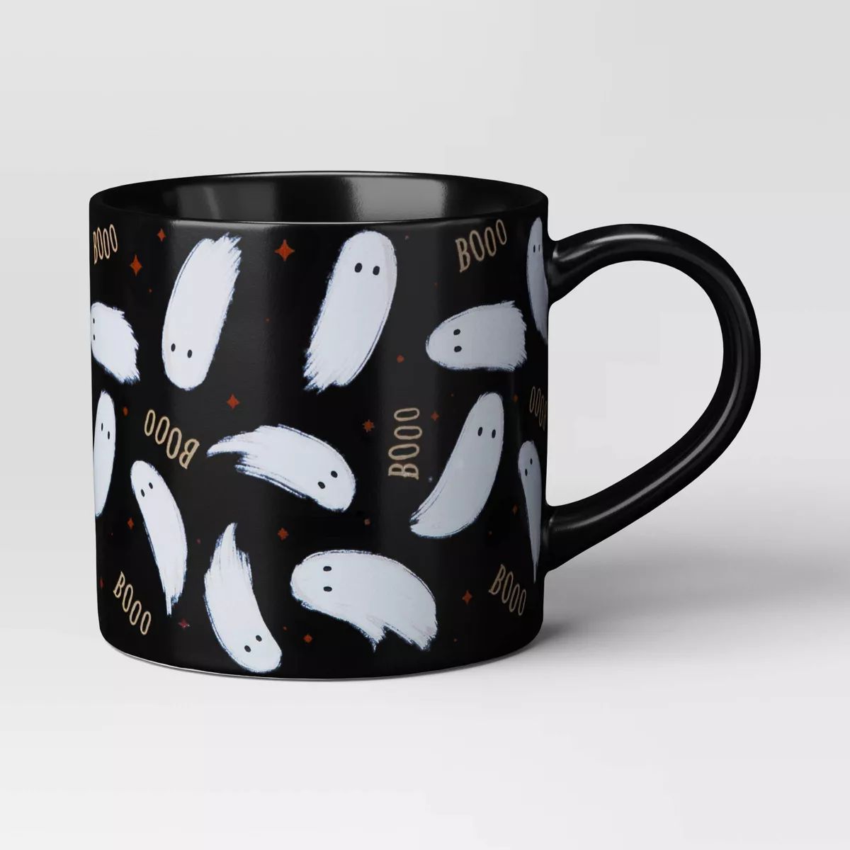 16oz Halloween Stoneware Mini Ghost/ Boo Print Mug Black - Hyde & EEK! Boutique™ | Target