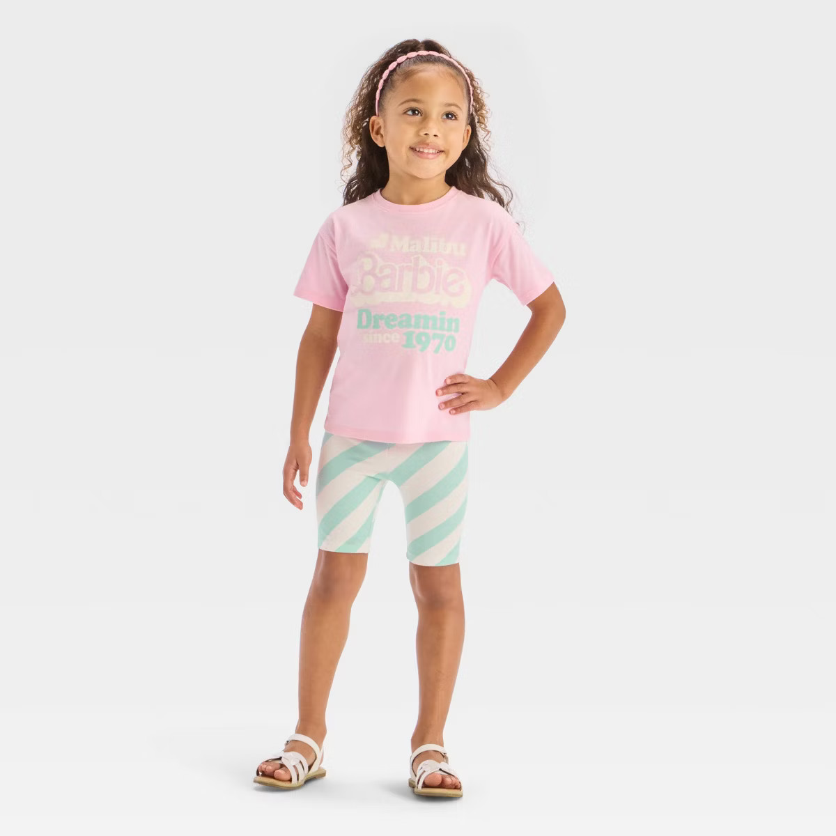 Toddler Girls' 2pc Barbie T-Shirt & Biker Shorts Set - Pink | Target