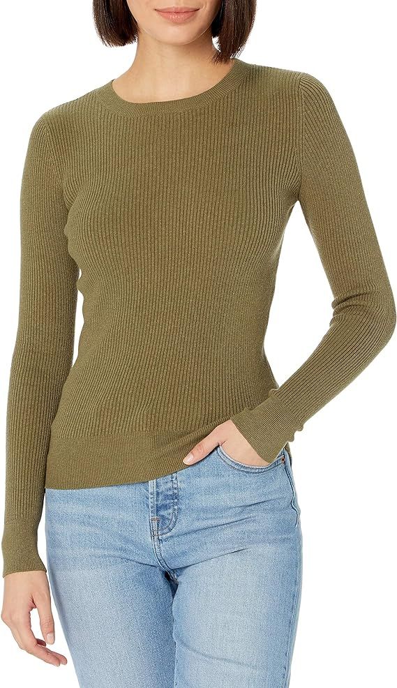 The Drop Women's Amber Fitted Ribbed Crew Neck Sweater | Amazon (US)