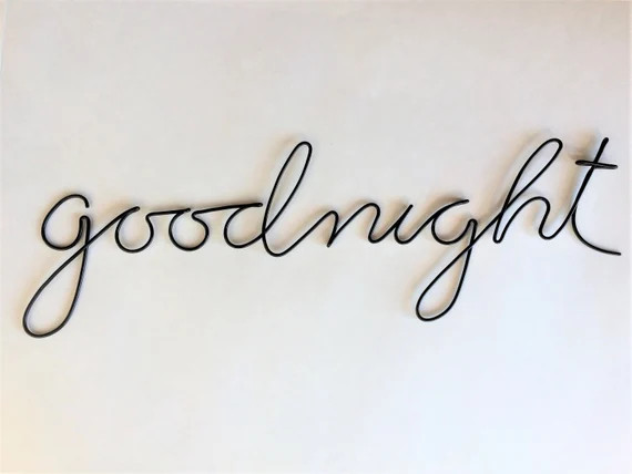 Wire word art goodnight sign wire writing wire signmetal | Etsy | Etsy (US)