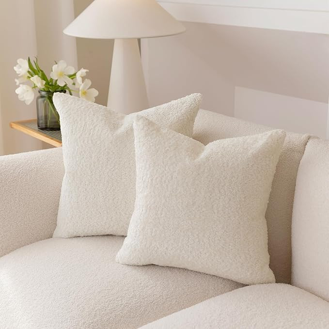 MOROCO Neutral Pillow Covers 20x20 Chenille Pillow Covers Set of 2 Decorative Pillows for Couch L... | Amazon (US)