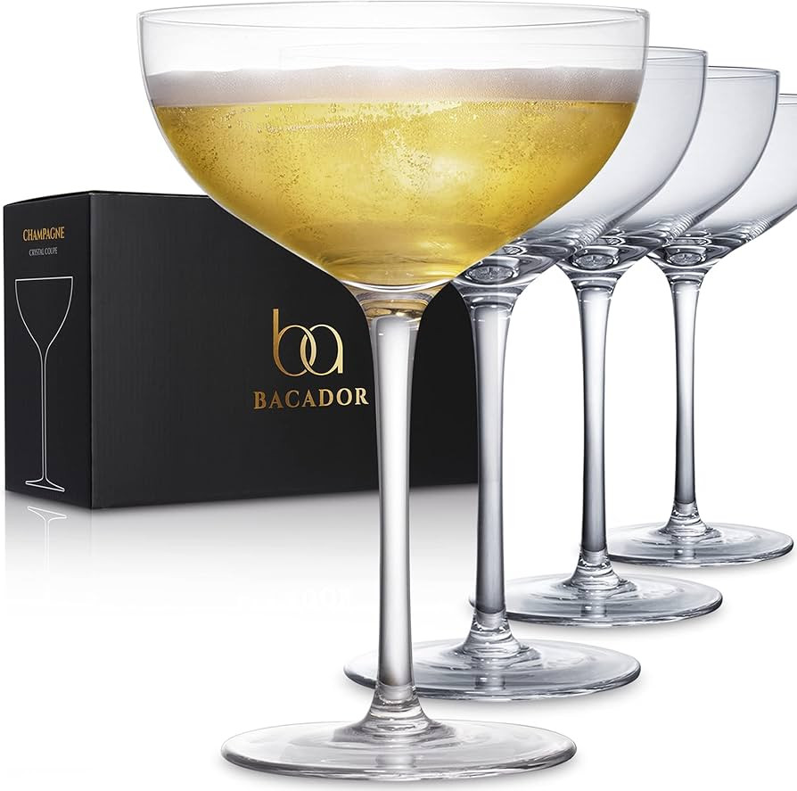 Champagne Coupe Glasses Set of 4 - Elegant Cocktail Coupe, Ideal for serving Martini, Gimlet and ... | Amazon (US)