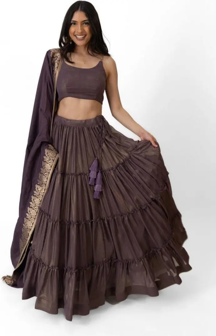Gaia Tiered Lehenga Choli Set | Nordstrom