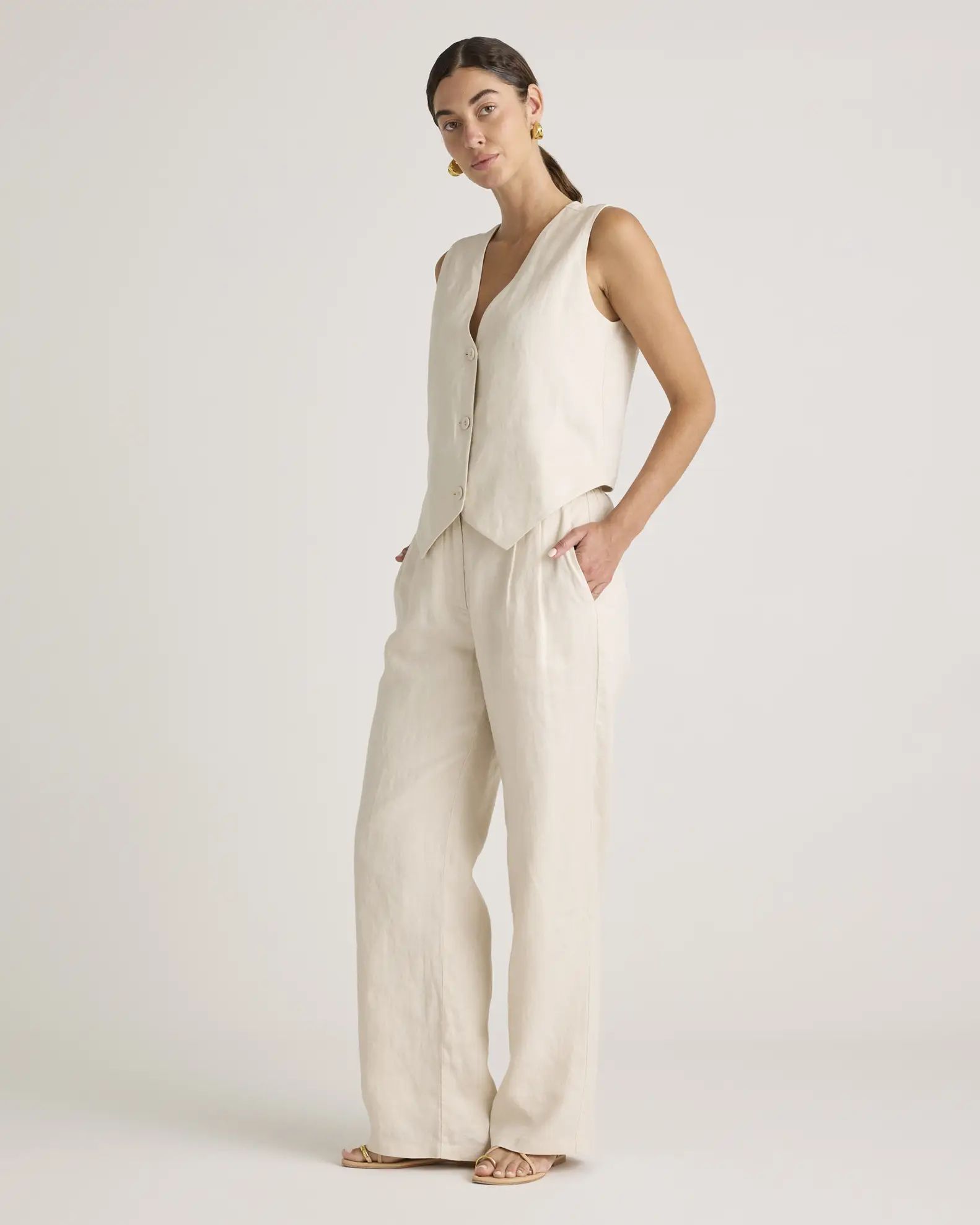 100% European Linen Pleated Trouser | Quince