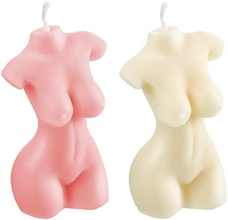 2 Pieces Body Soy Candle Female Body Shaped Candle Woman Torso Candle Woman Bust Candle Home Deco... | Amazon (US)