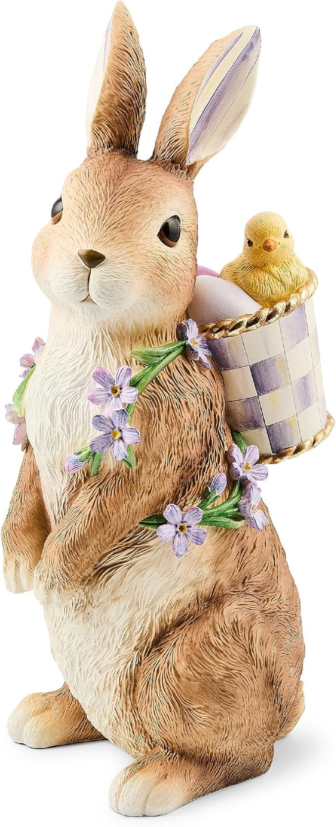 MACKENZIE-CHILDS Animal Figurine, Tabletop Spring Easter Decor, Pansy Party Bunny with Pack | Amazon (US)