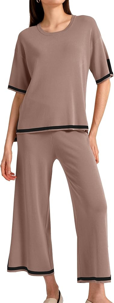 SuperPrity Women Sweater Set 2 or 3 Piece Outfits Short/Long Sleeve Knit Pullover Tops High Waist... | Amazon (US)