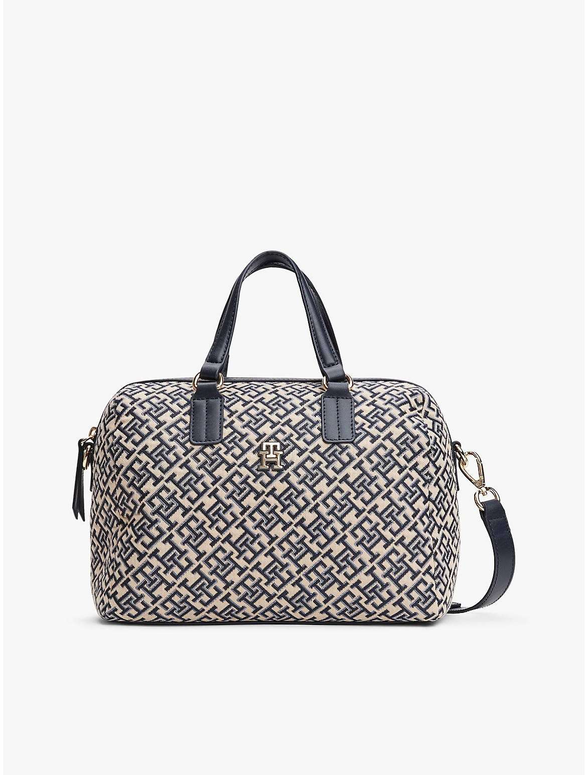 Tommy Hilfiger Women's Jacquard Monogram Logo Medium Duffel Bag - Blue | Tommy Hilfiger (US)