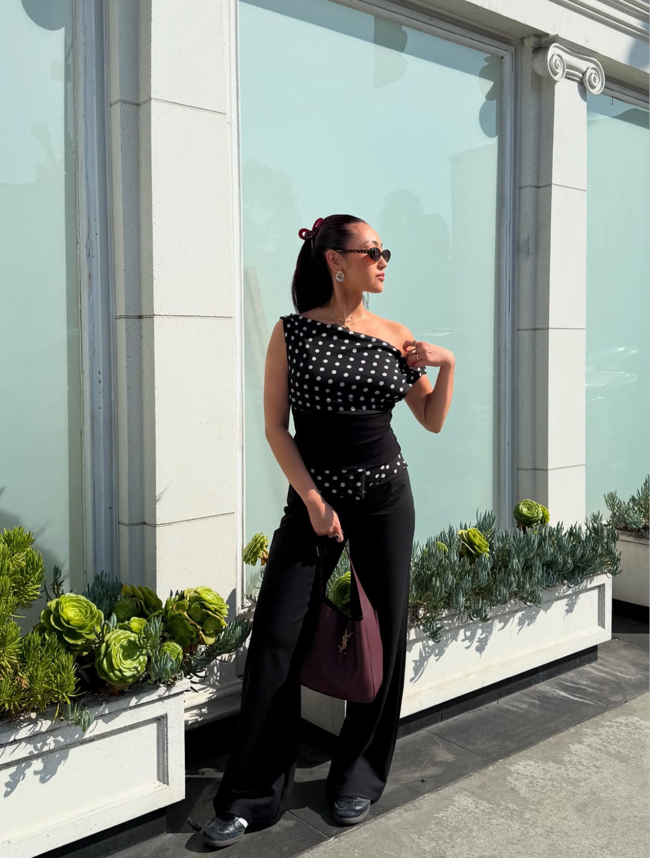 Classy💋❤️‍🔥

[item not linked]
top: DesignedBYSi- Kimmie Polka Dotted Top- Black/White
Bottoms: DesignedBYSi- Calsia Suit Pants- Black 

 #LTKSeasonal #LTKStyleTip #LTKTravel