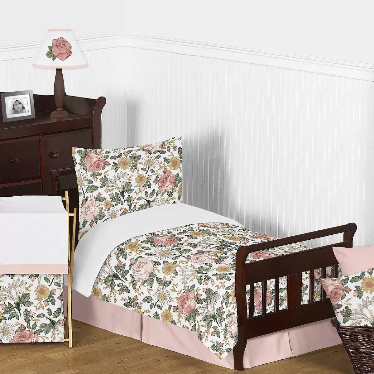 Toddler Kids' Bedding Collection Vintage Floral Pink/Green - Sweet Jojo Designs | Target