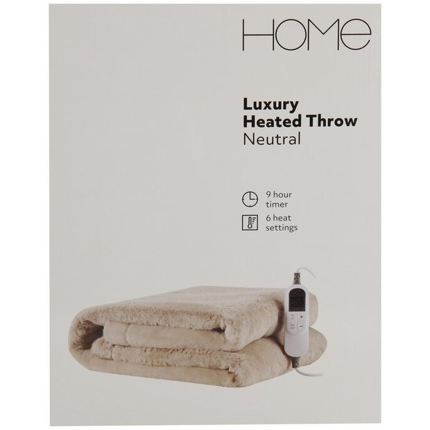 Buy Home Neutral Heated Throw | Blankets and throws | Argos | argos.co.uk