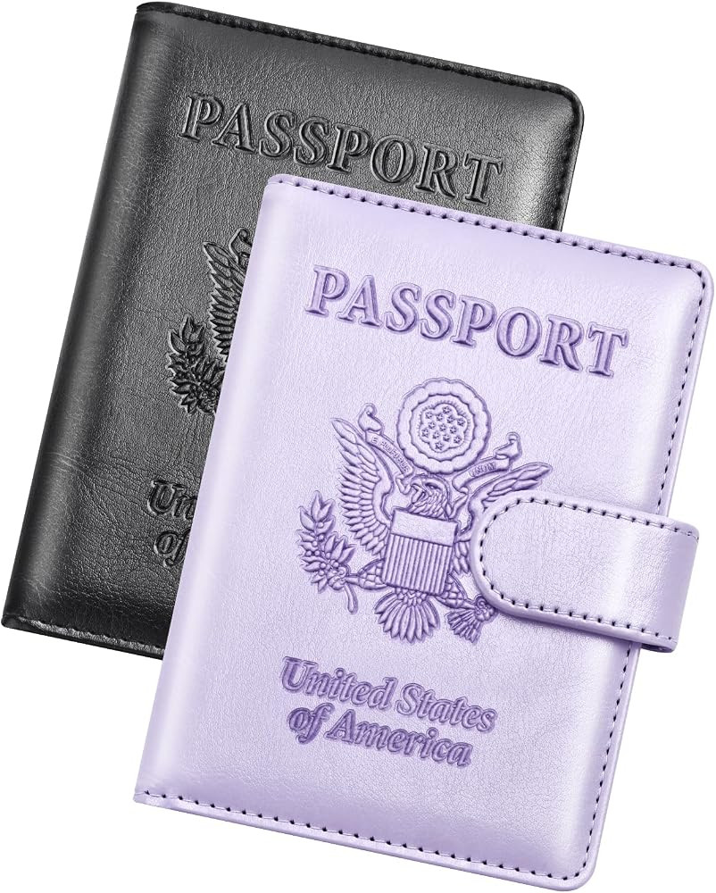 Herain Passport Holder for Travel Essentials, 2 Pcs Passport Cover Wallet Case Travel Gifts Women... | Amazon (US)